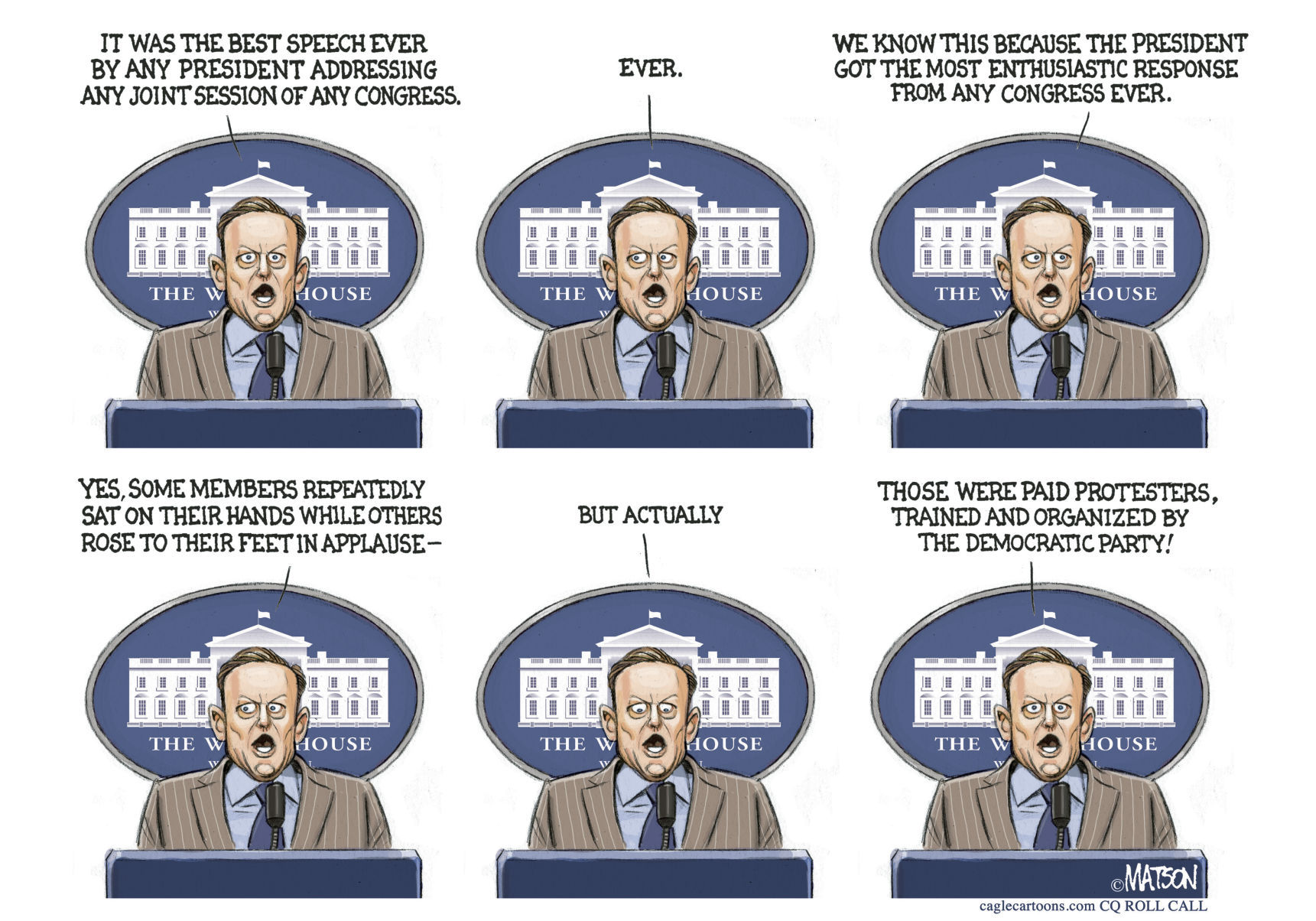 Sean Spicer Press Briefing After Trump Speech by RJ Matson, Roll Call